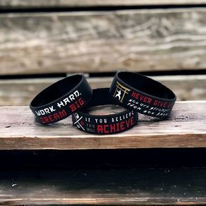 Martial Arts Bracelet Wrist Band Motivational Inspiration Black Silicone Rubber